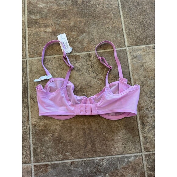 Aerie Smoothez Mesh Balconette Unlined Bra Raspberry Peak 32D - Picture 7 of 8